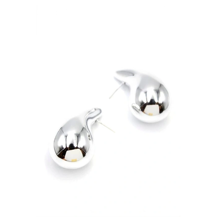 Büyük Boy Damla Küpe - Gümüş