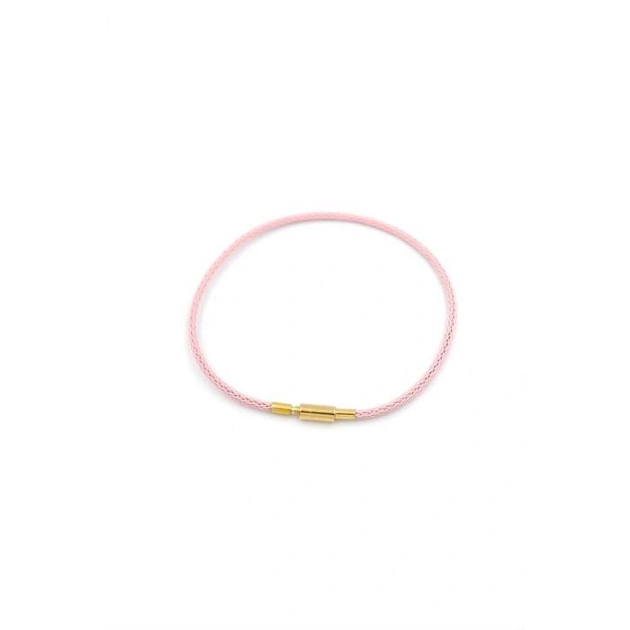 Çelik Hasır İp Bileklik - Pembe