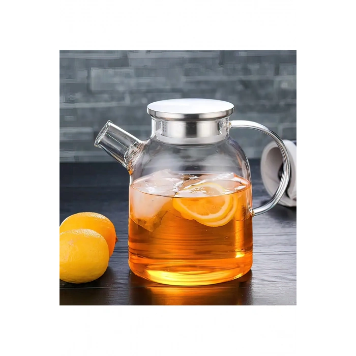 Çelik Kapaklı Borosilikat Cam Demlik 1500ML Royaleks-CM-2003