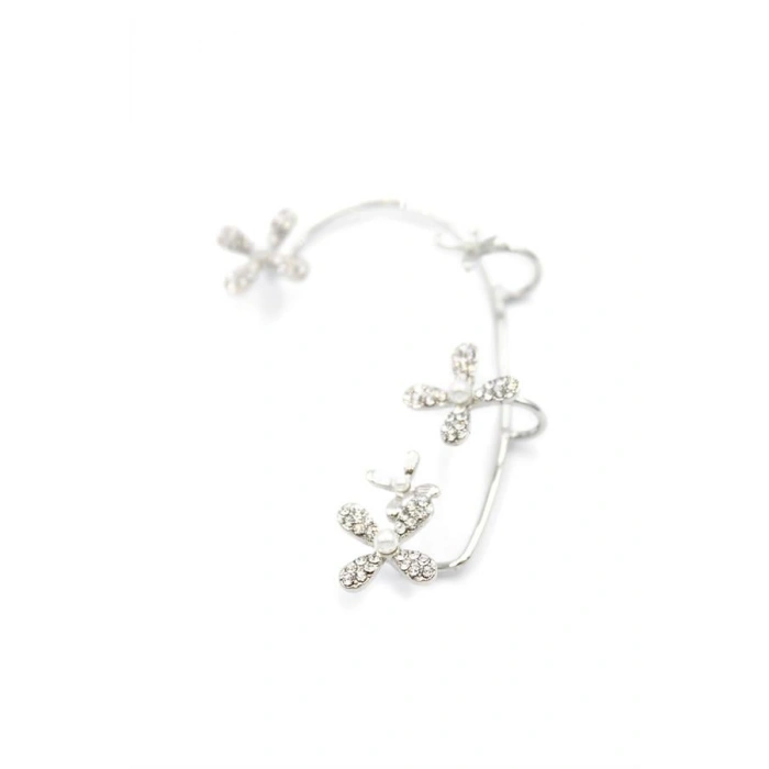 Çiçek Kıkırdak Küpe - Gümüş