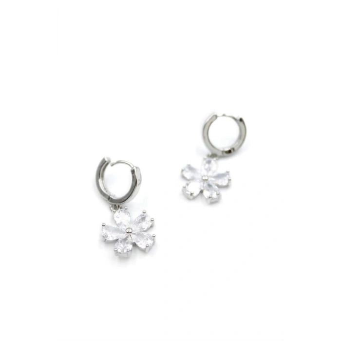 Çiçek Küpe - Beyaz