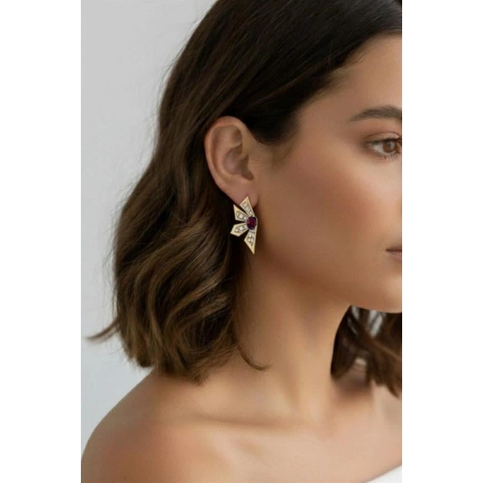 Çiçek Küpe - Pembe