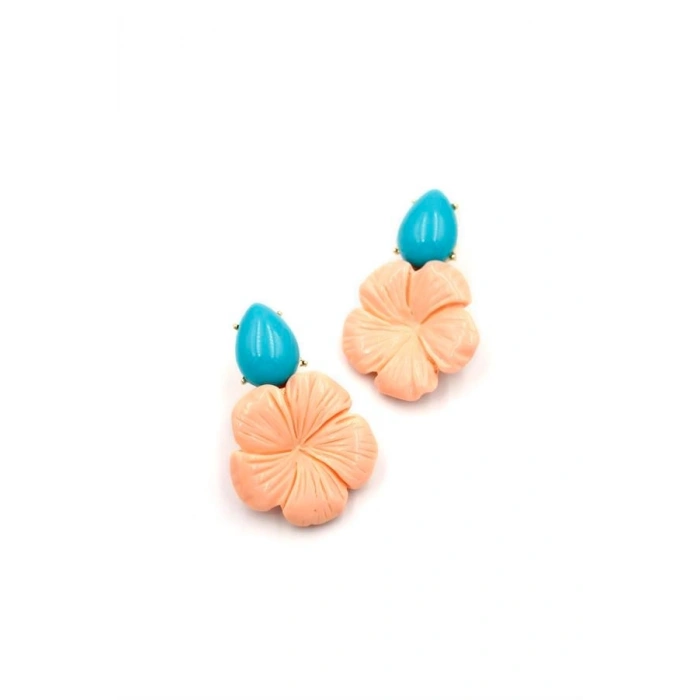 Çiçek Küpe - Somon