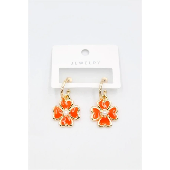 Çiçek Küpe - Turuncu