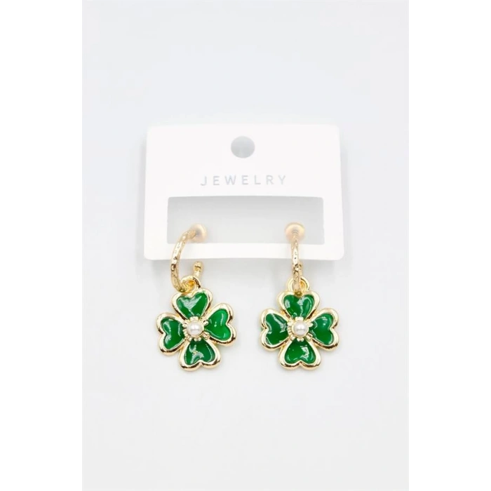 Çiçek Küpe - Yeşil