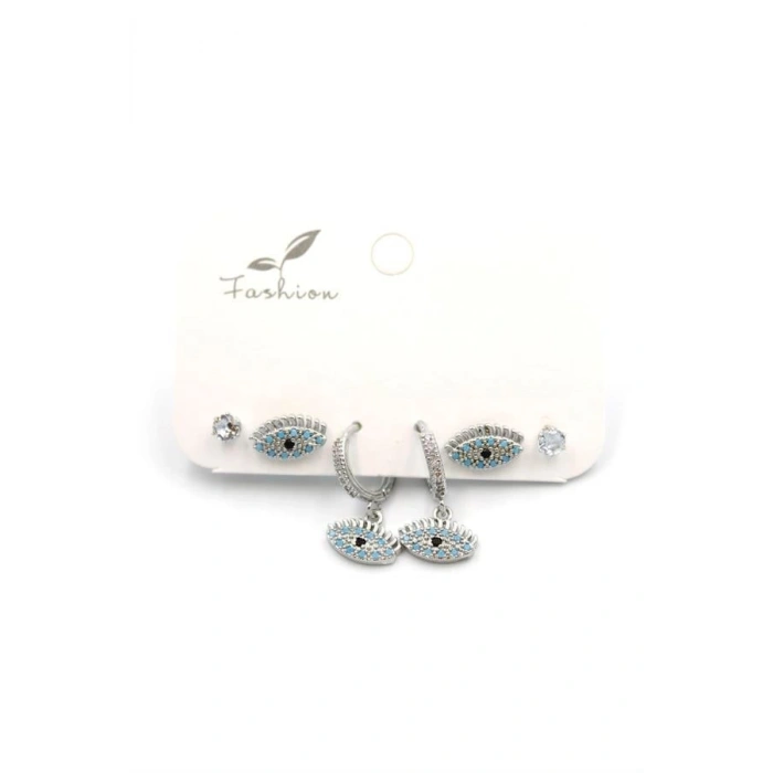 Çoklu Göz Küpe - Gümüş