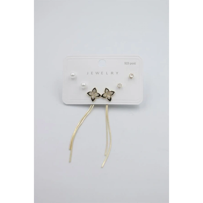 Çoklu Set Küpe - Altın