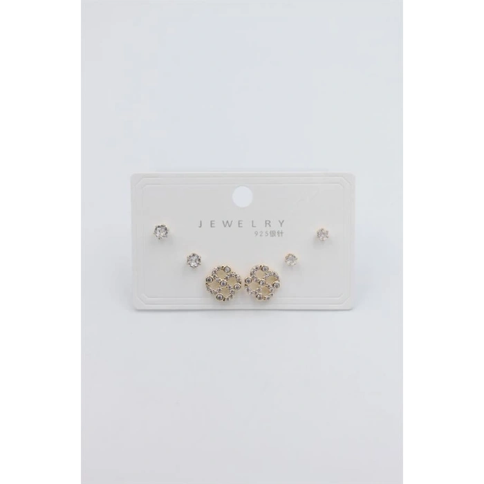 Çoklu Set Küpe - Altın