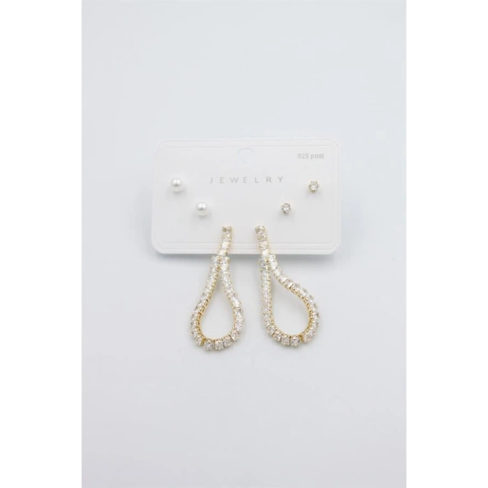 Çoklu Set Küpe - Altın