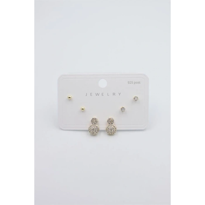 Çoklu Set Küpe - Altın