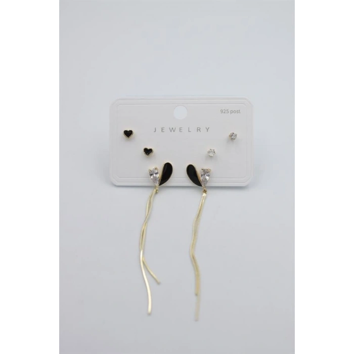 Çoklu Set Küpe - Altın