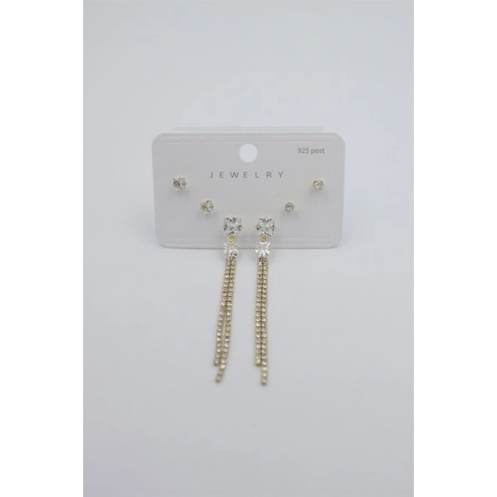 Çoklu Set Küpe - Altın