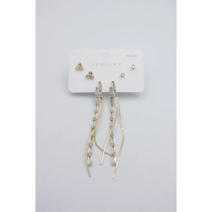 Çoklu Set Küpe - Altın