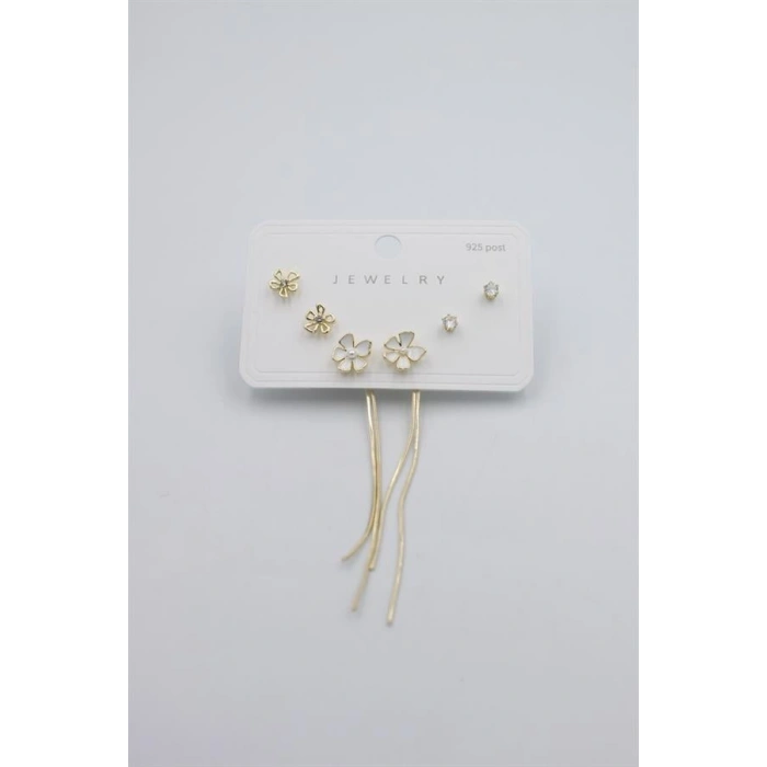 Çoklu Set Küpe - Altın