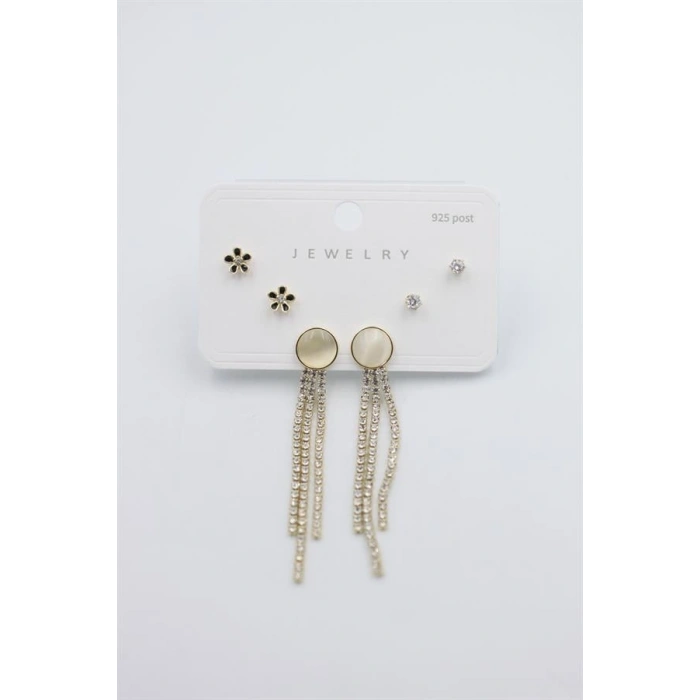 Çoklu Set Küpe - Altın