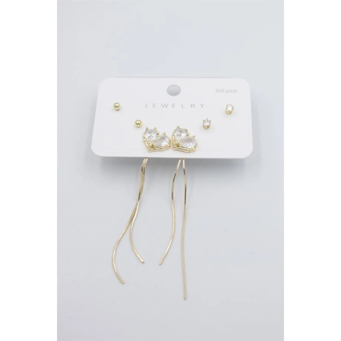 Çoklu Set Küpe - Altın