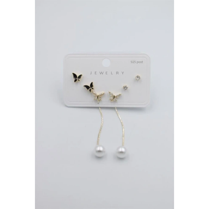 Çoklu Set Küpe - Altın