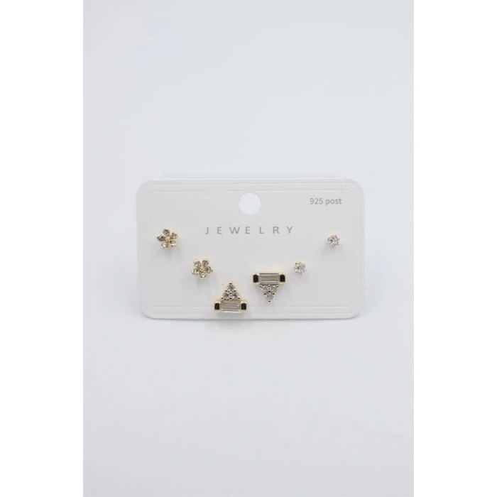 Çoklu Set Küpe - Altın