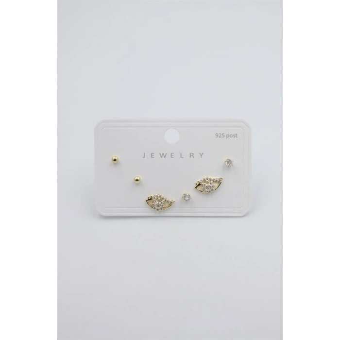 Çoklu Set Küpe - Altın