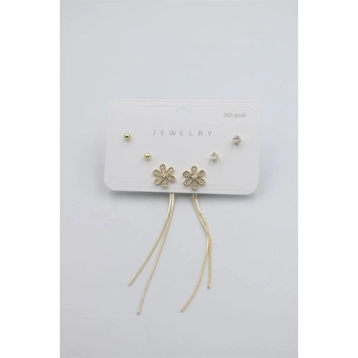 Çoklu Set Küpe - Altın