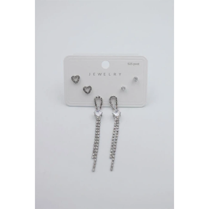 Çoklu Set Küpe - Gümüş