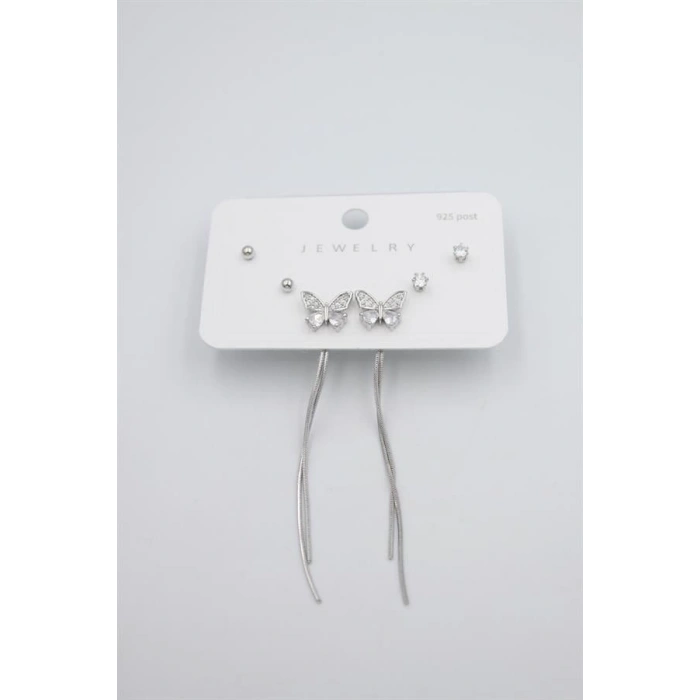 Çoklu Set Küpe - Gümüş