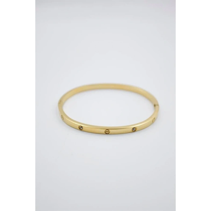 CRT Model Taşlı İnce  Bilezik - Altın