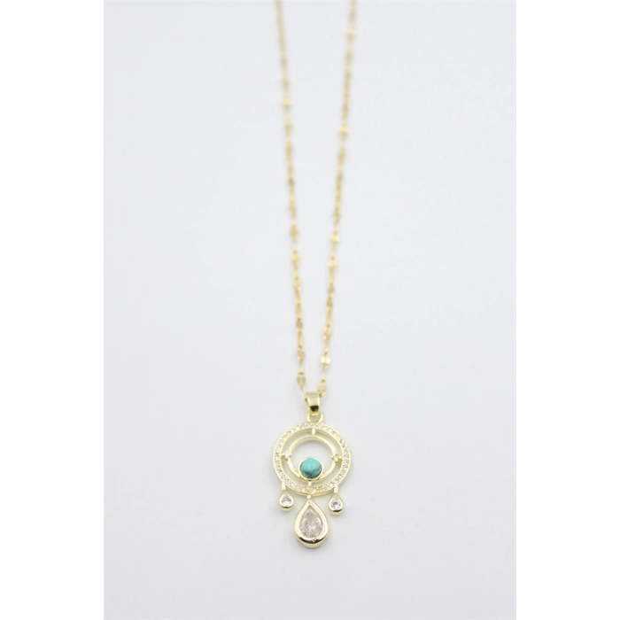 Damla Taşlı Kolye - Altın