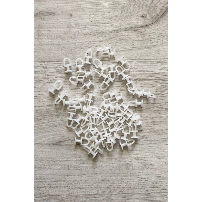 Dikmeli Sistem 75 adet Tül ve Perde Düğmesi Sağlam Korniş Halkası