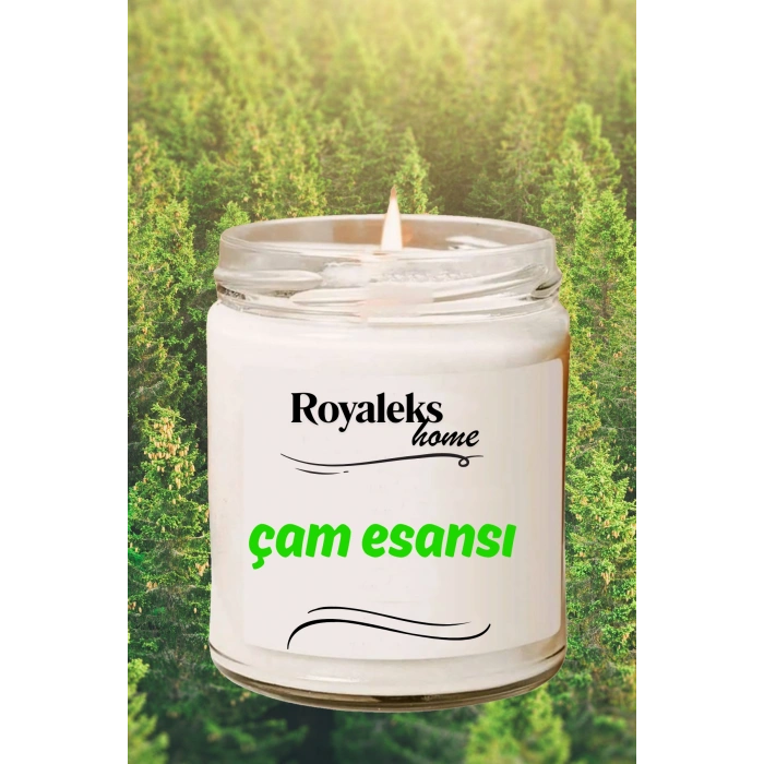 Doğal Özel Seri Kokulu Dekoratif Kavanoz Mum 210 cc - Çam Esansı - RYL