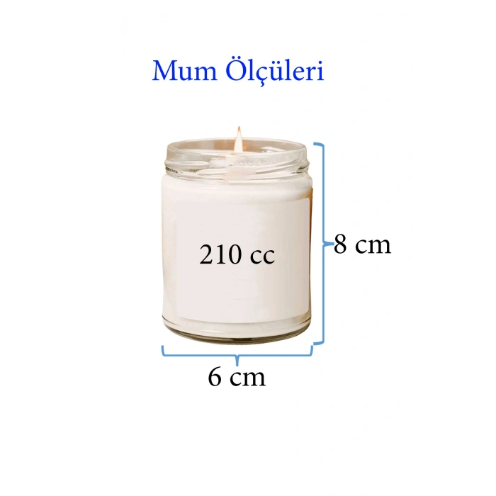 Doğal Özel Seri Kokulu Dekoratif Kavanoz Mum 210 cc - Hamam Esansı - RYL