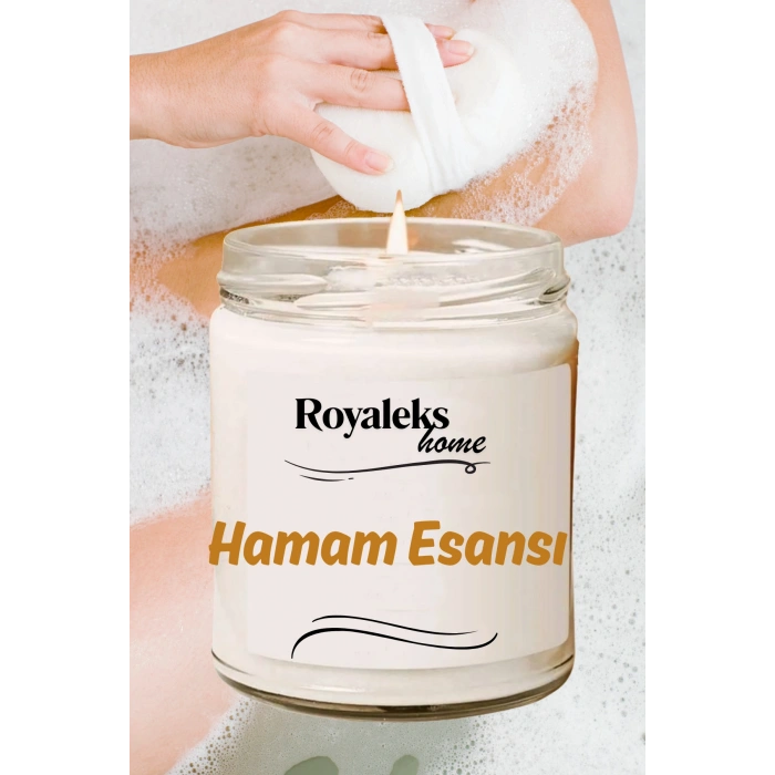 Doğal Özel Seri Kokulu Dekoratif Kavanoz Mum 210 cc - Hamam Esansı - RYL