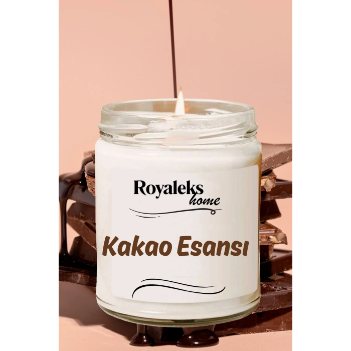 Doğal Özel Seri Kokulu Dekoratif Kavanoz Mum 210 cc - Kakao Esansı - RYL
