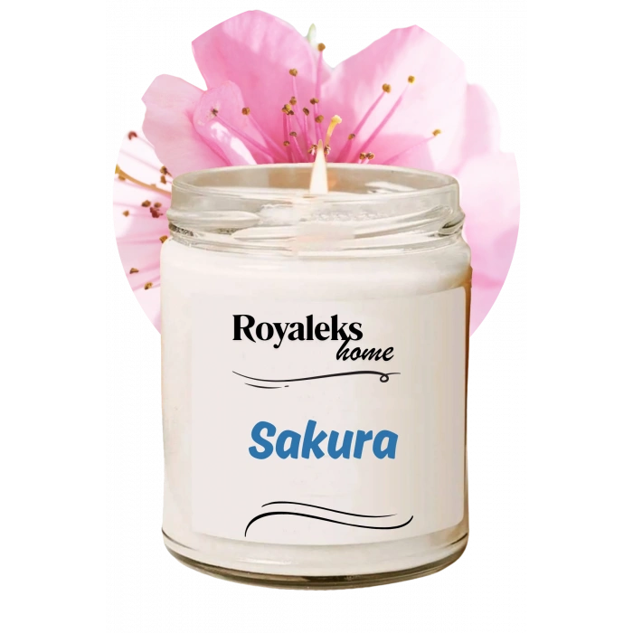 Doğal Özel Seri Kokulu Dekoratif Kavanoz Mum 210 cc - Sakura - RYL