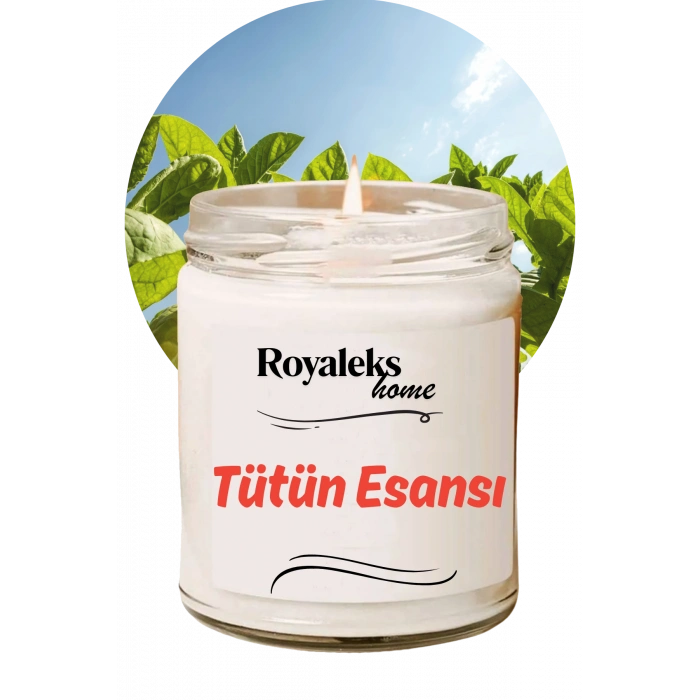 Doğal Özel Seri Kokulu Dekoratif Kavanoz Mum 210 cc - Tütün Esansı - RYL