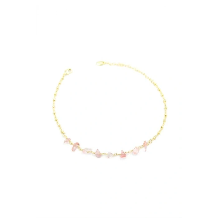 Doğal Taşlı Halhal - Altın