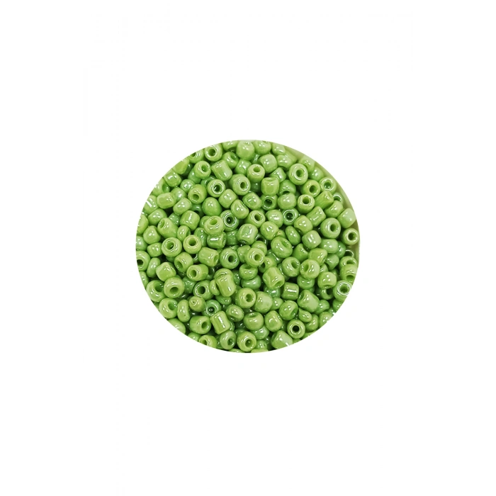 Dökme Cam Kum Boncuk (11/0) 2 mm - 60 Gram -  Açık Yeşil - BNC038