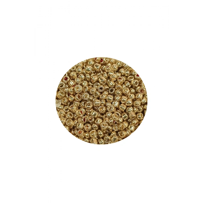 Dökme Cam Kum Boncuk (11/0) 2 mm - 60 Gram -  Altın - BNC059
