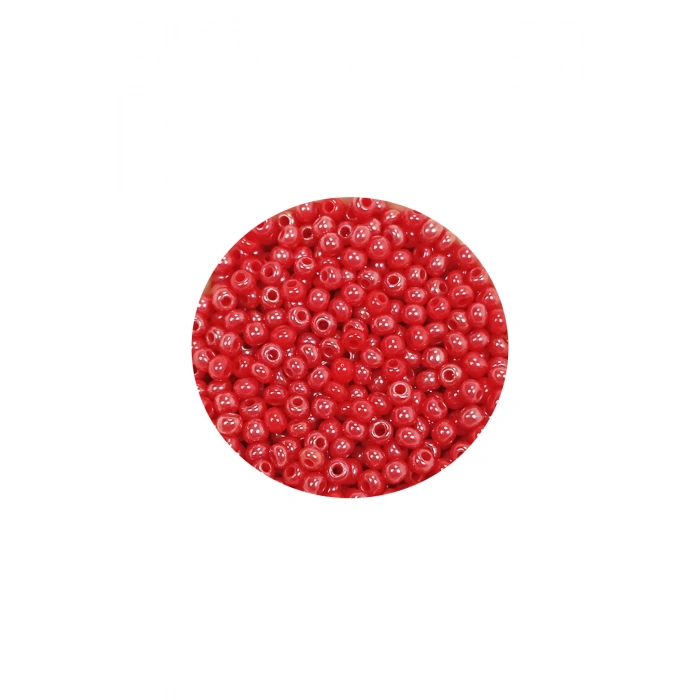 Dökme Cam Kum Boncuk (11/0) 2 mm - 60 Gram -  Kırmızı - BNC039