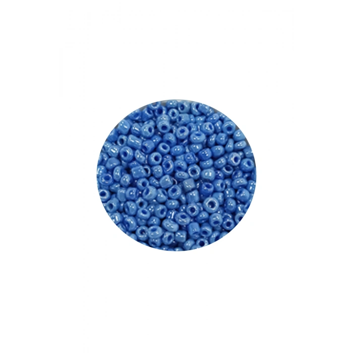 Dökme Cam Kum Boncuk (11/0) 2 mm - 60 Gram -  Mavi - BNC044