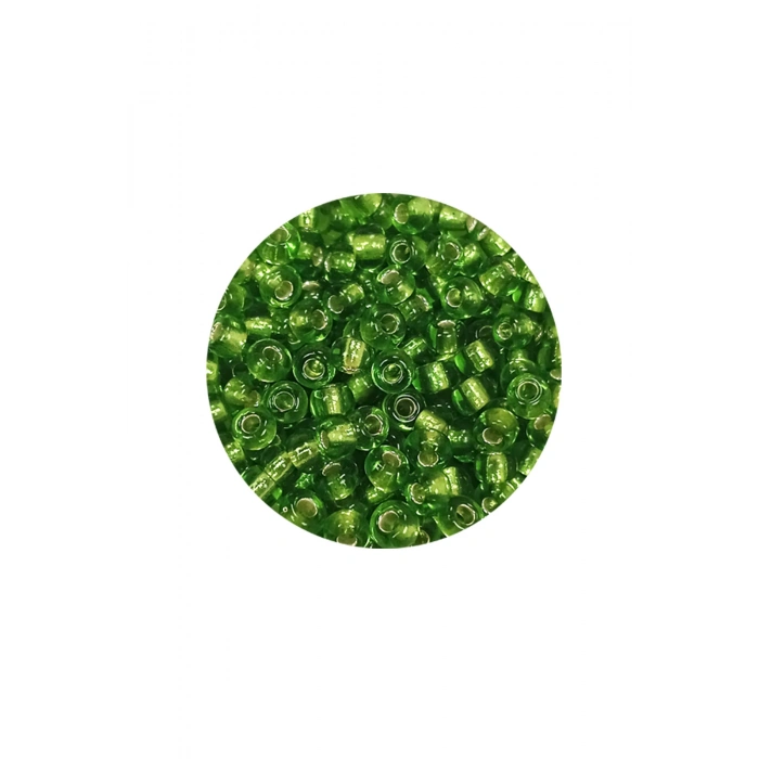 Dökme Cam Kum Boncuk (8/0) 3 mm - 20 Gram - Şeffaf Çimen Yeşili - BNC154