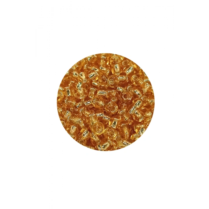 Dökme Cam Kum Boncuk (8/0) 3 mm - 20 Gram - Şeffaf Koyu Sarı - BNC176