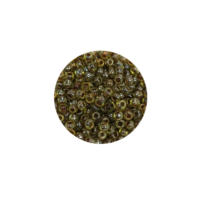 Dökme Cam Kum Boncuk (8/0) 3 mm - 20 Gram - Yeşil Siyah - BNC182