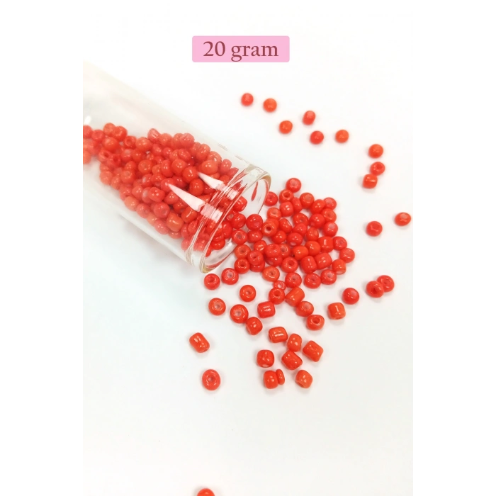 Dökme Cam Kum Boncuk Büyük Boy (6/0) 4 mm - 4 Renk - Toplam 80 Gram - BNC414