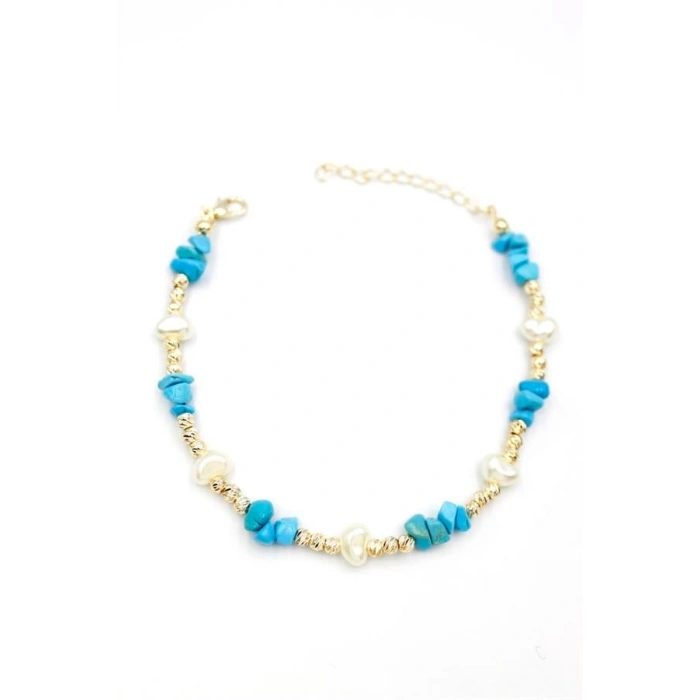 Dorika Taş Halhal - Turkuaz