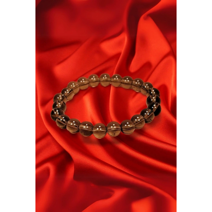 Dumanlı Kuvars Doğal Taş Bileklik Kutulu