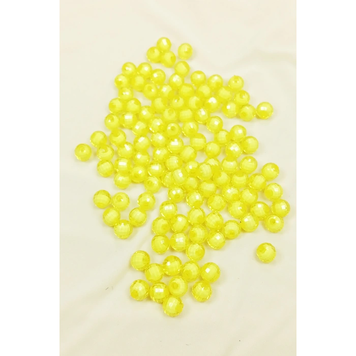 Dünya Boncuk İçten Boncuklu Bileklik Çanta Boncuğu 10 mm 50 gr Sarı - BNC464