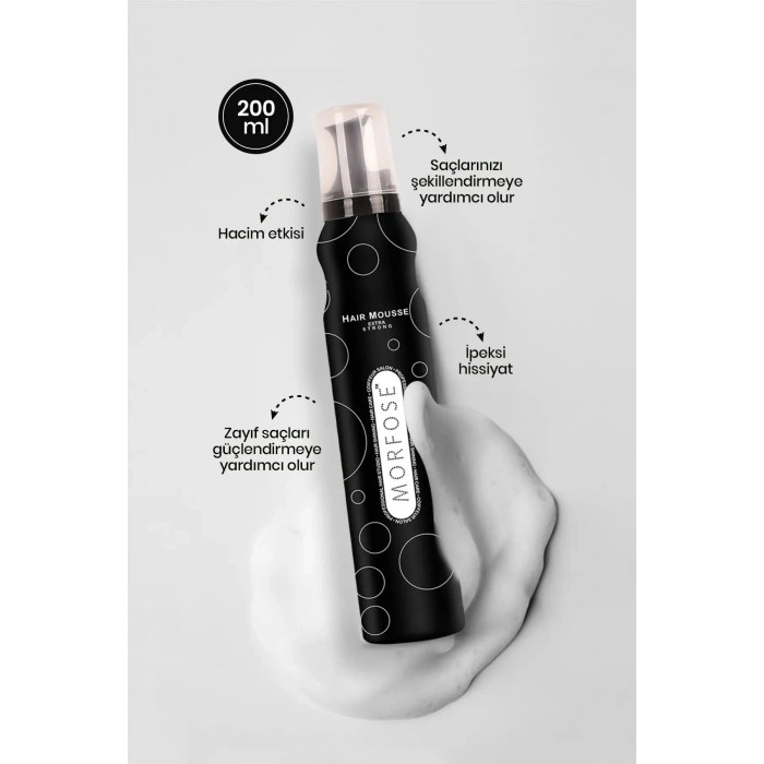 Extra Strong Saç Köpük 200 ML - Ekstra Hacim Tutuş - mrfs