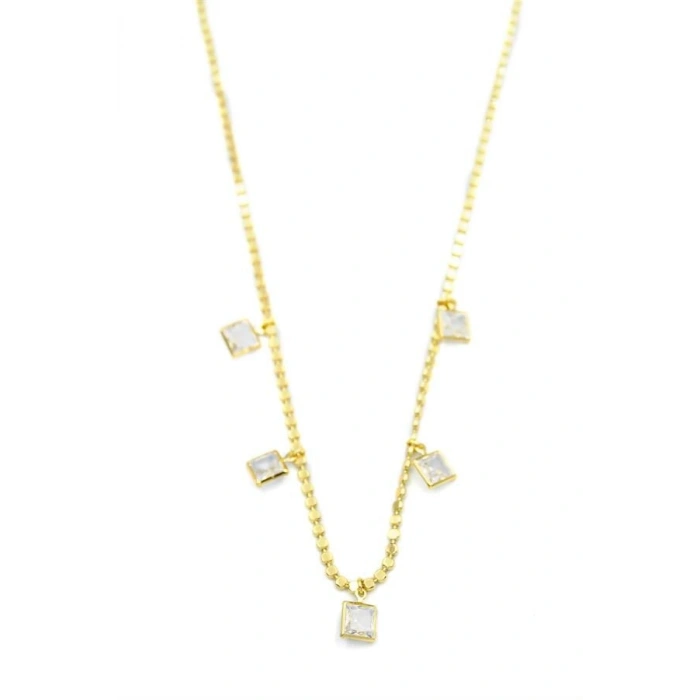 Ezme Zincir Charm Kolye - Altın