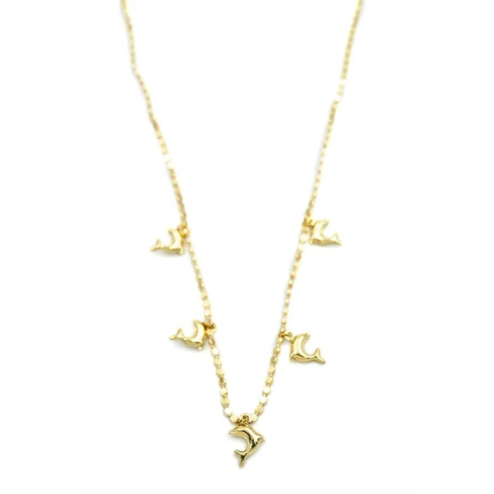 Ezme Zincir Charm Kolye - Altın